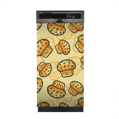 Produktbild von Aufkleber sticker 45x80 cm Dekorative folie Spülmaschine - Muffins mit Bonbons
