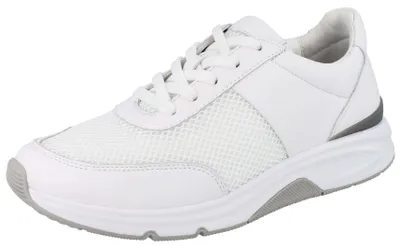 Produktbild von GABOR Rollingsoft Damen Sneaker weiß Glatleder Cervo Mesh - Größe: UK 7