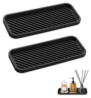 Silikon-Spülbeckenmatten 2er-Pack, 23x9 cm, rutschfest, Abtropfmatte