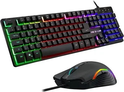 Produktbild von Gaming Tastatur und Maus Combo The G-Lab KRYPTON, AZERTY RGB Hintergrundbeleuchtung, 3200 DPI, 6 Tasten Maus, PC PS4 Xbox One Kompatibel