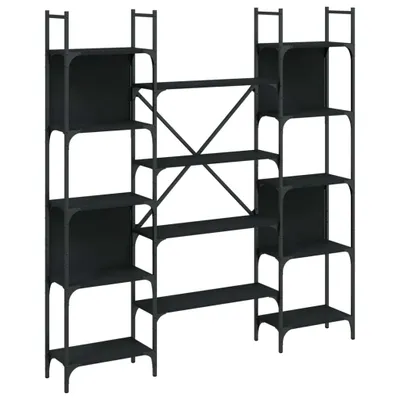 Image de vidaXL Bibliothèque noire 155,5x24x166,5 cm Bois composite