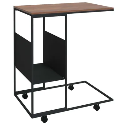 Obrázok produktu pre Príručný stolík s kolieskami čierny 55x36x63,5cm spracov. drevo