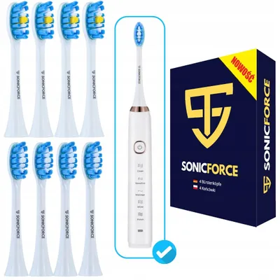 Produktbild von SonicForce Ersatzbürstenköpfe für Smilesonic PerfectClean weiß 8 Stück