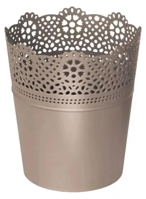 Produktbild von Blumentopf mit Spitze LACE 11,2 cm - Farbe: mocca