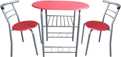Produktbild von Tischgruppe Merit Rot für 2 Personen, Tisch 80x74x53 cm, Stuhl 35x74x35 cm