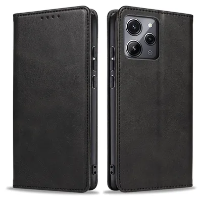 Produktbild von Handyhülle für Xiaomi Redmi 12 Kunstleder Flip Cover Hülle Klapphülle Case Kartenfach Farbe: Schwarz