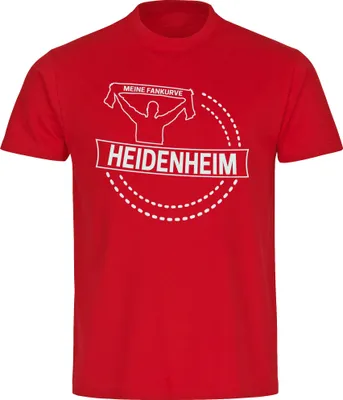 Produktbild von multifanshop Herren T-Shirt - Heidenheim - Meine Fankurve, rot, Größe 3XL