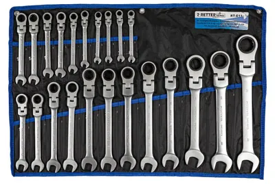 Produktbild von 22-tlg. Gelenk-Ratschenschlüssel Satz I Set 6-32 mm Gabelschlüssel-Ringmaul-Schlüssel-Set