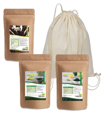Produktbild von Mynatura Algen Set - Dulse Flocken - Chlorella Pulver - Spirulina Pulver