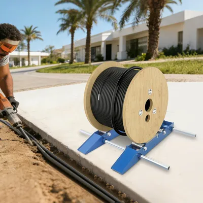 Imagen del producto de Soporte ajustable para carretes de cable, ideal para una gestión eficiente de los cables