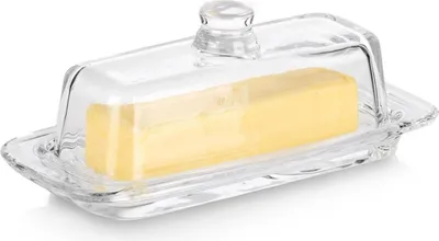 Immagine prodotto di Vilde | Portaburro - In vetro - Trasparente - Contenitore per burro - 20x9,5x7,5 cm - Lavabile in lavastoviglie