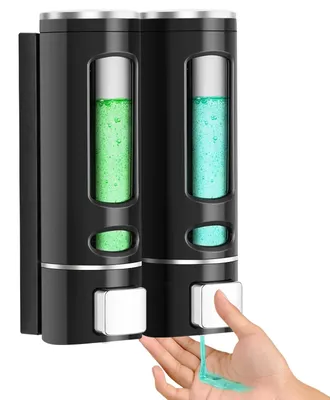Image de Solidchoice - Distributeur de savon mural avec une capacité de 2 x 400 ml