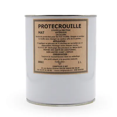 Image de Comptoir D'Art - Vernis de Protection (0861) Pour Métaux Ferreux - Antirouille - Protection Corrosion - Vernis Métal (Mat, 1L)