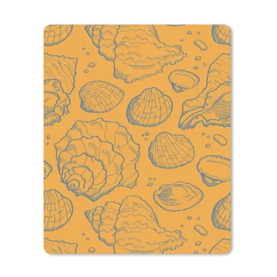 Produktbild von MuchoWow® Mauspad Mousepad Muscheln - Gelb - Orange - Muster 30x40 cm - Mousepads - Maus Mat - Pad - Mausunterlage - Mausmatten