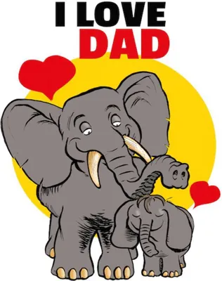 Produktbild von vianmo Holzschild 40x30 cm I love Dad (Elefanten)