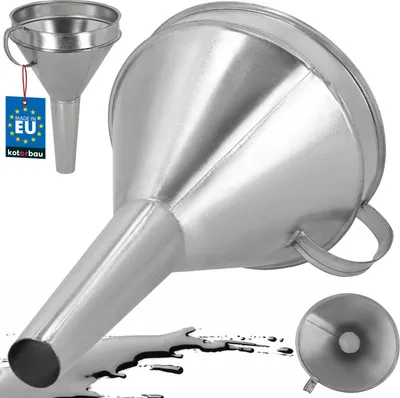 Produktbild von KOTARBAU Benzintrichter Tanktrichter 170 mm Gerade mit Griff Spritzschutz Verzinkt mit Metallsieb Öl-Einfülltrichter Trichter Kraftstofftrichter Pressöl