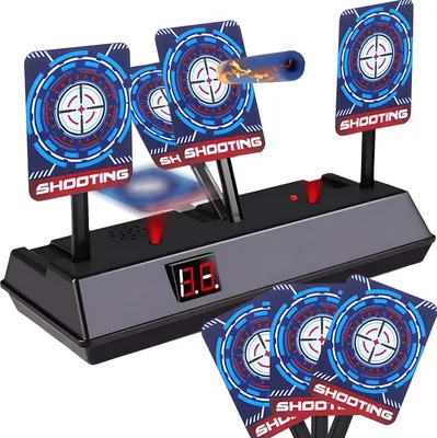 Produktbild von Digitale Zielscheibe mit LCD, Elektronische Zielscheibe, Schießscheibe mit Sound und Punktzahl für NERF Blaster, Spielzeugpistole Retoo