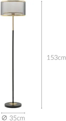 Immagine prodotto di Lampada da terra in metallo, nero, 153 cm