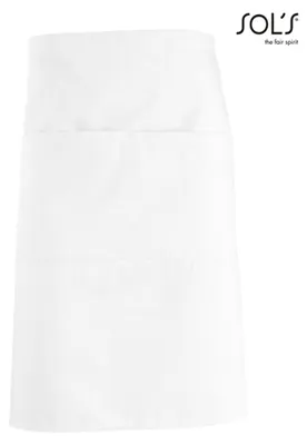 Image de SOLs 88020 | Tablier moyen Greenwich - 90 x 65 cm - Couleur : Blanc - Taille : 90 x 65 cm