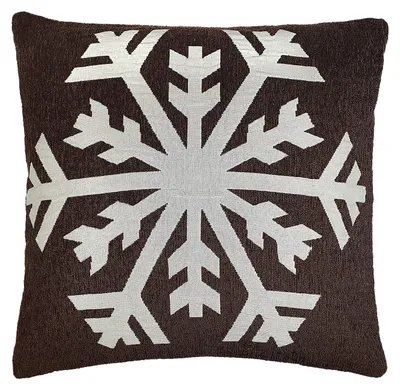 Produktbild von Kissenhülle Weihnachten mit Schneeflocke Motiv 50x50 cm in Braun