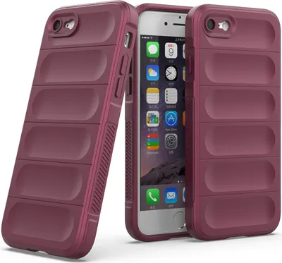 Immagine prodotto di custodia iPhone SE 2022, Custodia protettiva in silicone TPU morbido antiurto per iPhone SE 2022/SE 2020/8/7 Borgogna