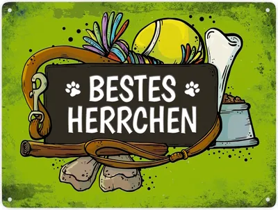 Produktbild von Bestes Herrchen Metallschild XXL Schild Blechschild Aluminiumschild