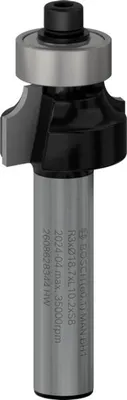 A close-up studio shot of a router bit on a white background.