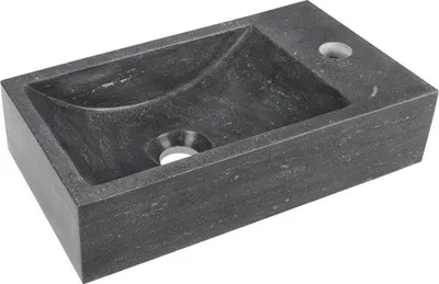 Produktbild von Differnz Handwaschbecken Hura L 40 x 22 cm Naturstein grau