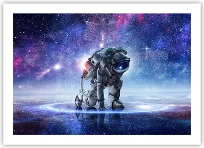 Produktbild von Poster - Poster ohne Rahmen - Kosmonaut Weltraum - 70x50 cm - Wand Bild - Wanddeko - Wandbilder - Kunstposter - Wandposter - Bilder - Kunstdruck - Wanddekoration - Wandbild - P2XAA70x50-3985