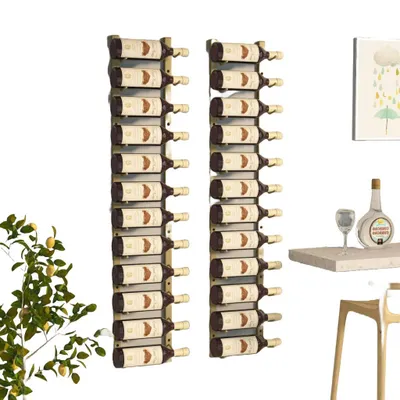Produktbild von 2er Set Wand-Weinregal 12 x 2 x 116 cm Eisen Gold