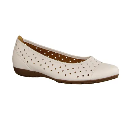 Produktbild von Gabor 84169-21 Damen, Ballerina, Leder, Weiß, NEU - Damenschuhe Modische Pumps / Ballerina, Weiß, leder (cervo), absatzhöhe: 18 mm