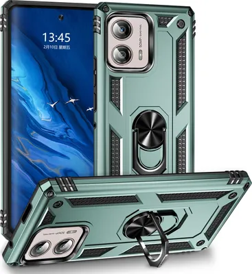 Image de Etui pour Motorola Edge Plus 2023 étui de protection militaire double couche avec support d'anneau et support vert
