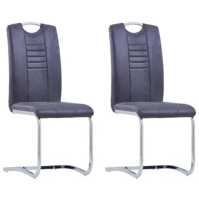 Produktbild von Freischwinger 2 Stk. Grau Wildleder-Optik