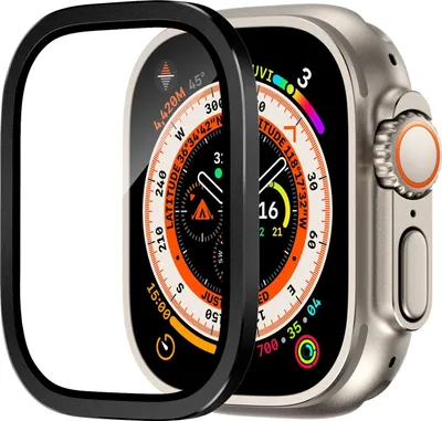 Immagine prodotto di Per Apple Watch Ultra 49 mm Custodia in lega di alluminio + vetro temperato nero