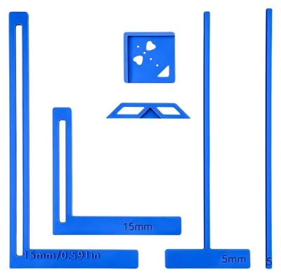 Image de Kit d'outils de 6 pièces pour la reliure, comprenant une règle en forme de T et un équerre