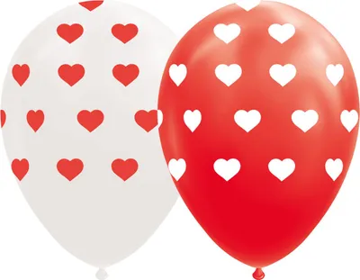 Immagine prodotto di Palloncini Cuore Rosso Bianco 30 cm, 8 pz.