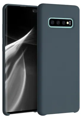 Produktbild von kwmobile Handyhülle für Samsung Galaxy S10 Plus / S10+ Hülle - Case Silikon - Kabelloses Laden - Schutzhülle Cover in Dunkler Schiefer