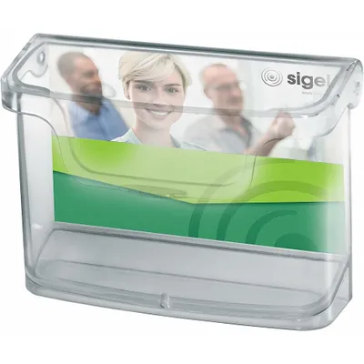 Produktbild von SIGEL LH326 Outdoor-Visitenkartenhalter, DIN A8 quer (74x52 mm), 1 Fach, glasklar, Acryl