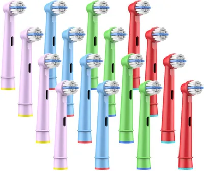 Produktbild von 16 Aufsteckbürsten für Oral B Kinder Ersatzbürsten Zahnpflege Bürstenköpfe elektrische Zahnbürsten Dentalogix