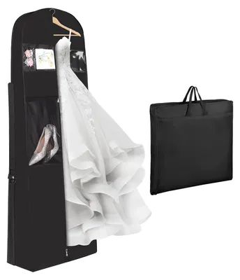 Produktbild von 180 cm langer Kleidersack, hochwertiger, faltbarer und atmungsaktiver Kleidersack für Brautkleider mit Reißverschlussfächern für Reisen