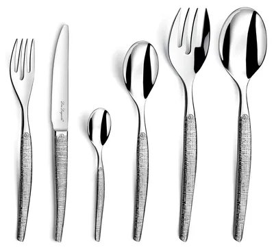 Besteckset 50-tlg. für 12 Pers., Edelstahl, Textilgriff