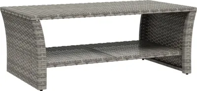 Zdjęcie produktu dla vidaXL Stolik kawowy szary 100x50x40 cm z polirattanu