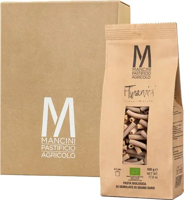 Produktbild von Mancini Pastificio Agricolo - Turanische Körner - Sedani 20 Righe - Italienische handwerkliche Nudeln - 12 x 500 g