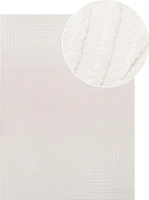 Image de Tapis HYGGE Moderne Blanc Salon Chambre 160 x 220 cm