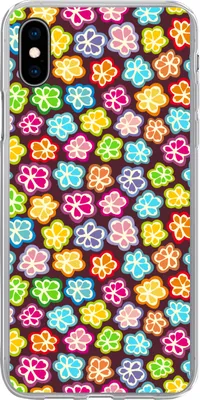 Produktbild von MuchoWow® Handyhülle Schutzhülle Hülle für Telefoonhoesje iPhone Xs Mädchen - Blume - Schnittmuster - Mädchen - Kinder - Kinder Silikon Softcase Handy Hülle - Handytasche