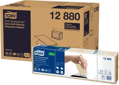Obrázok produktu pre Tork - obrúsok xpressnap extra soft 21,3 × 16,5 nat | PAK A 1000 listov | 8 kusov