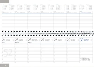 Produktbild von 2026 Güss Tischquerkalender 30x10cm 1W. = 2S.