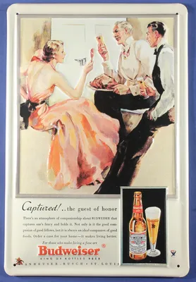 Produktbild von Blechschild Budweiser Beer Captured Bier Schild Kneipenschild