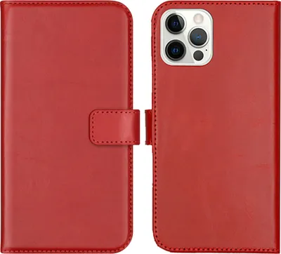 Obrázek produktu pro Selencia Kožené pouzdro s klopou pro iPhone 12 (Pro) – červené