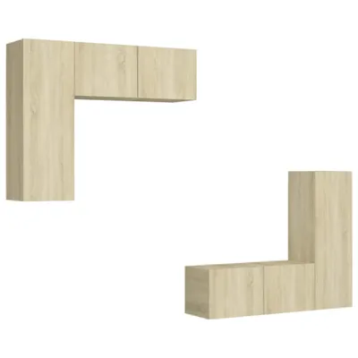Produktbild von vidaXL 4-tlg. TV-Schrank-Set Sonoma-Eiche Holzwerkstoff